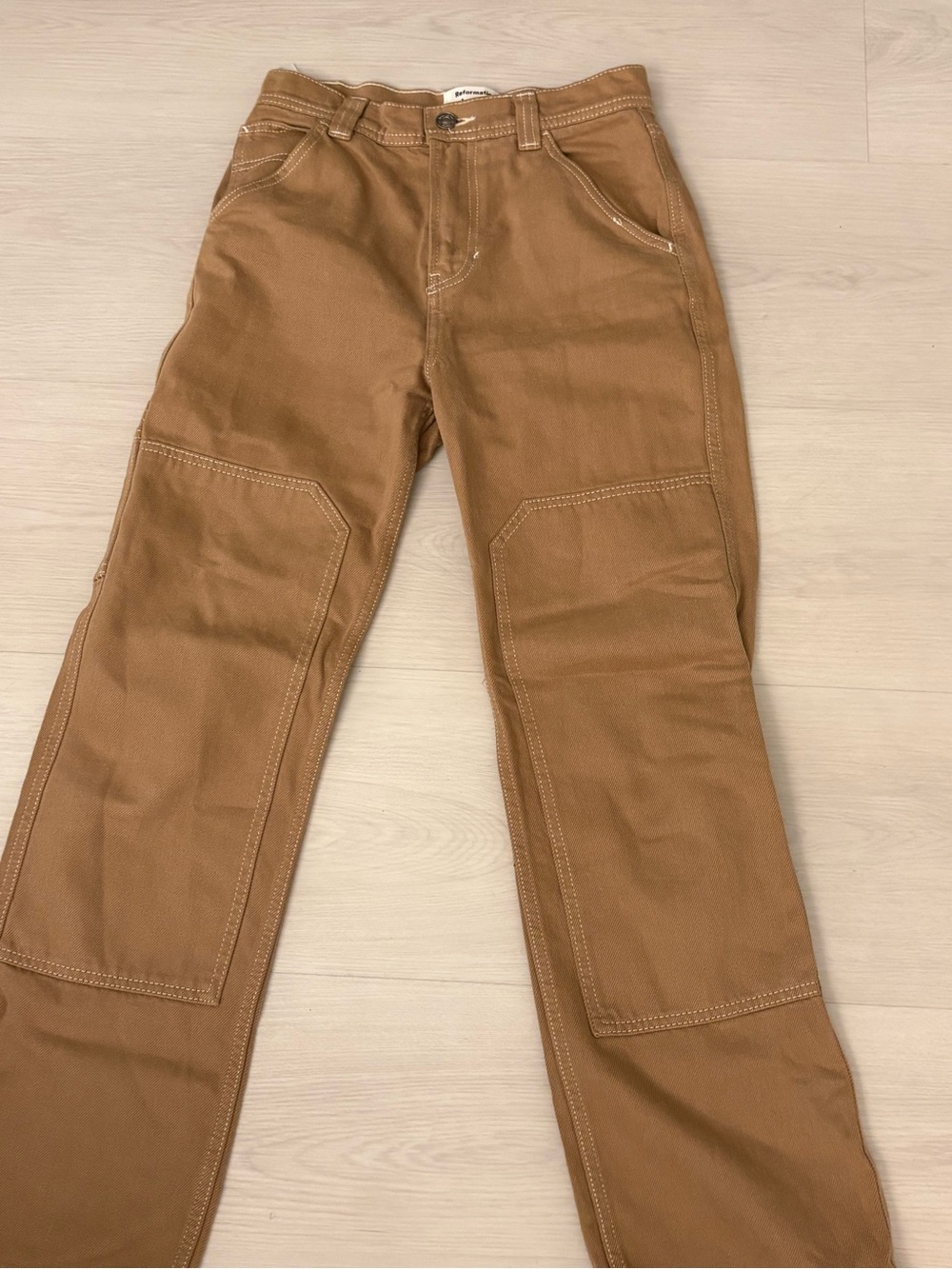 Reformation Jeans - Camel/Tan Denim Waistband